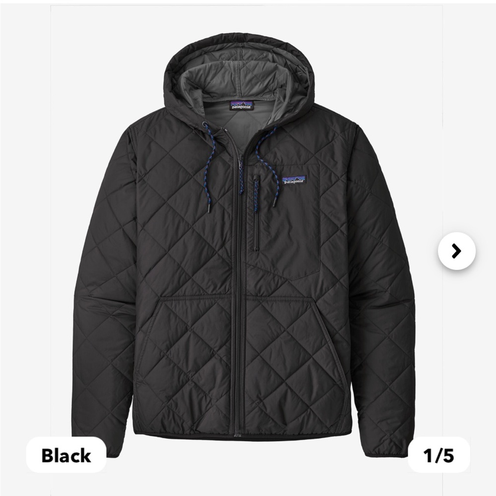 Men’s Patagonia diamond quilted bomber hoodie medium